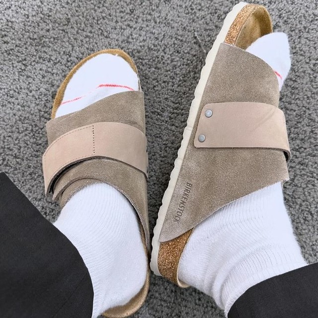 BIRKENSTOCK Kyoto サンダル 42 トープ Kyoto Nubuck-Suede Leather in Color Taupe | BIRKENSTOCK US