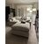 Zone Cream Fabric Ottoman with 1 Seat