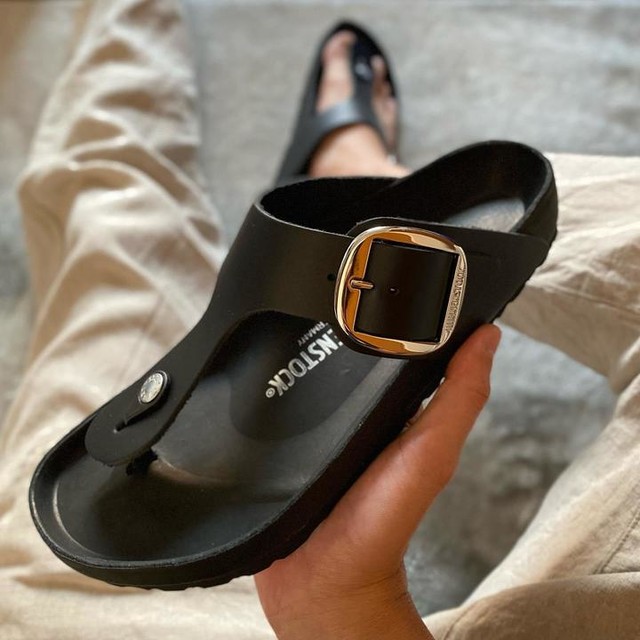 Gizeh Big Buckle Natural Leather Oiled in Color Black