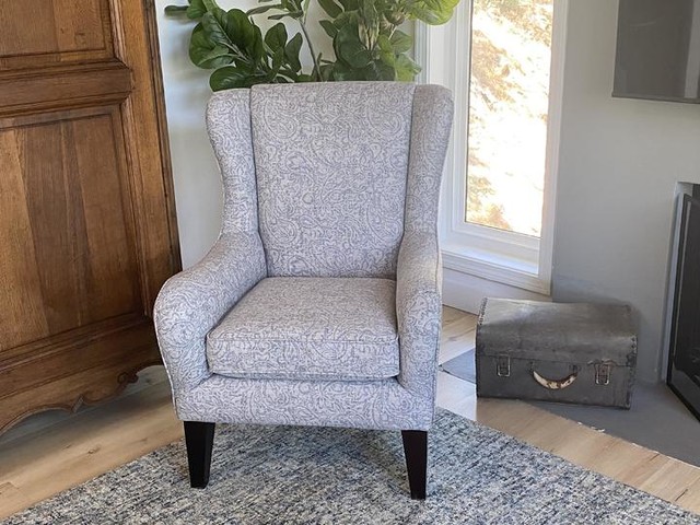 Sofa Reupholster Wingback Chair Without Removing Old Fabric