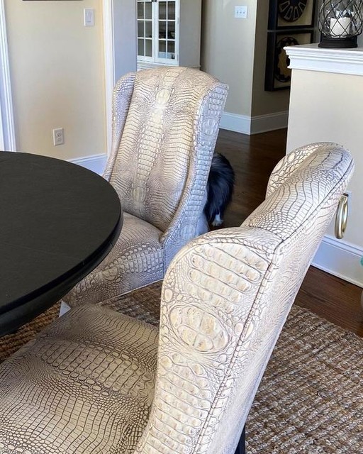 Lenoir Wingback Leather Dining Side Chair | Ethan Allen